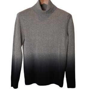 Cashmere Turtleneck Sweater by C by Bloomingdale’s in Gray Black Two-Tone Size M